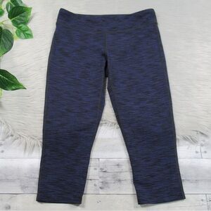 LUCY Navy Blue Space-Dyed Training Capri Leggings Women’s Size Medium